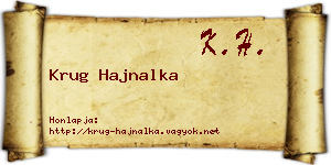 Krug Hajnalka névjegykártya